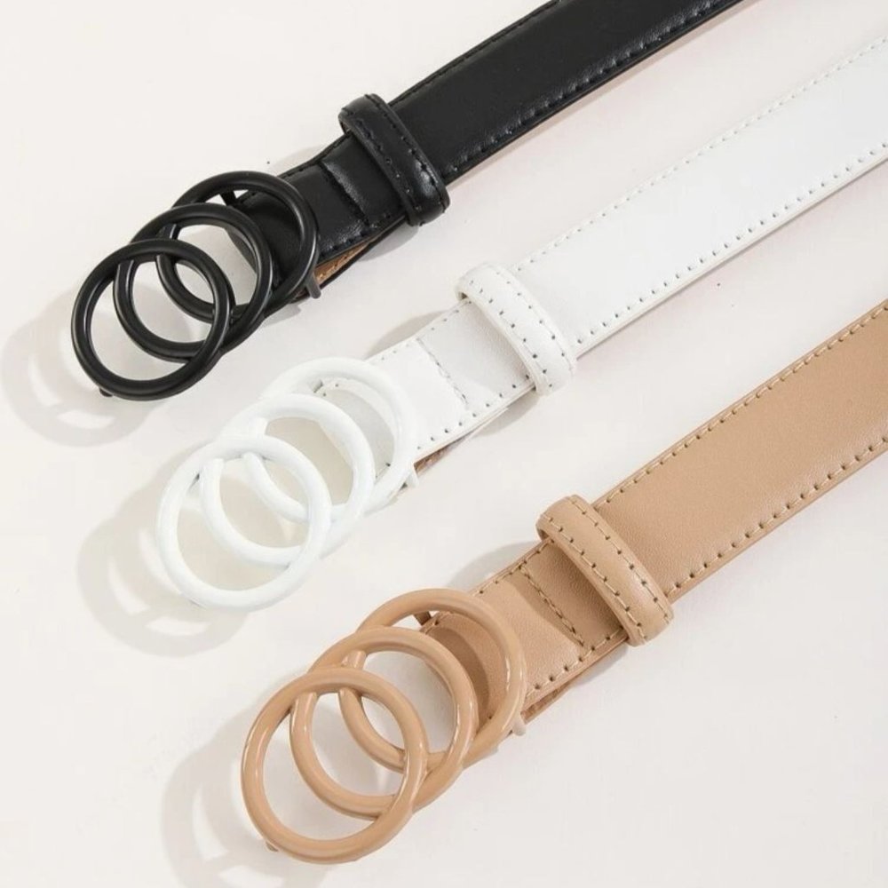 Triple Ring Buckle Belt / 3 Pack Women's